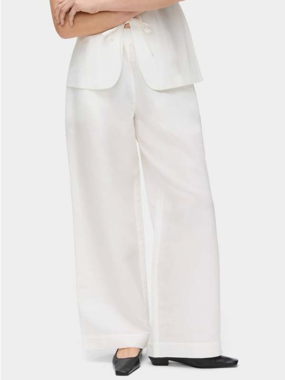 ALIGNE Alara Linen Wide Leg Trouser White